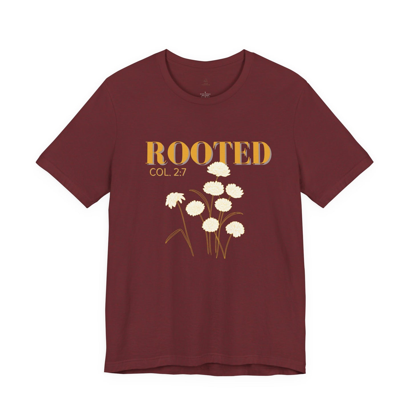 Woman Christian T-Shirt | Colossians 2:7 Scripture Tee | Minimal Faith Graphic Shirt | Botanical Christian Apparel