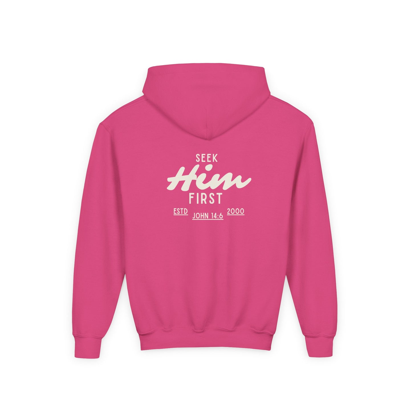 Seek Him First Man Christian Hoodie | John 14:6 Bible Verse Sweatshirt