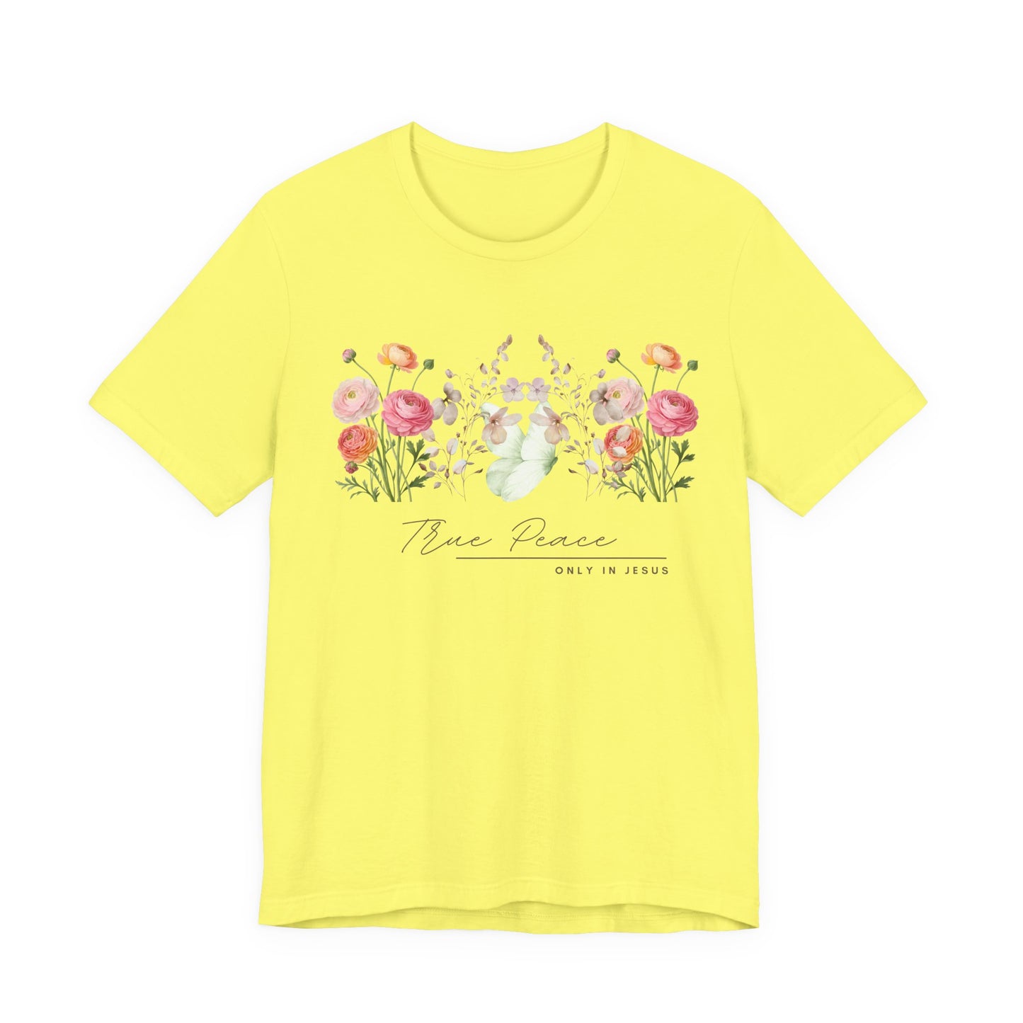 True Peace Only in Jesus Shirt, Christian Floral T Shirt for Women