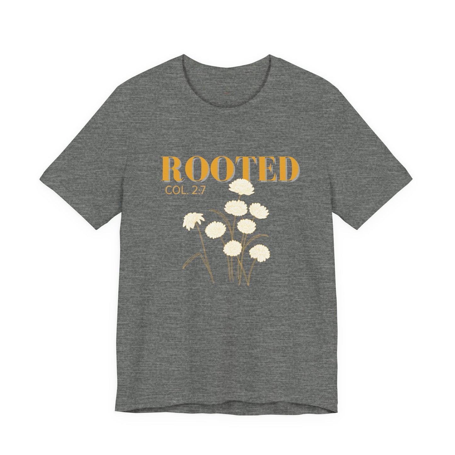Woman Christian T-Shirt | Colossians 2:7 Scripture Tee | Minimal Faith Graphic Shirt | Botanical Christian Apparel