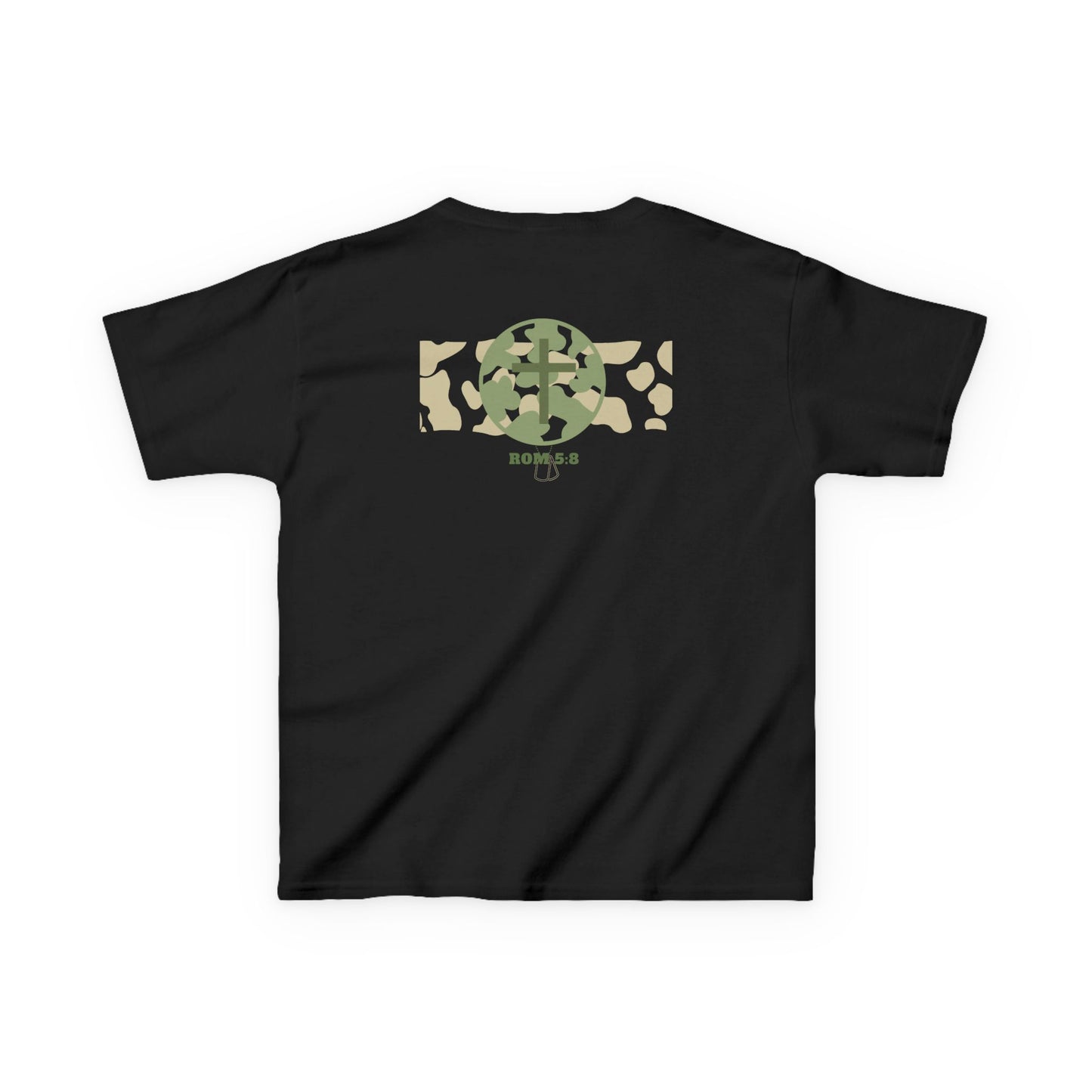 He Did It For You Cross Camo Back, Christian Scripture Romans 5:8 - 6 to 14