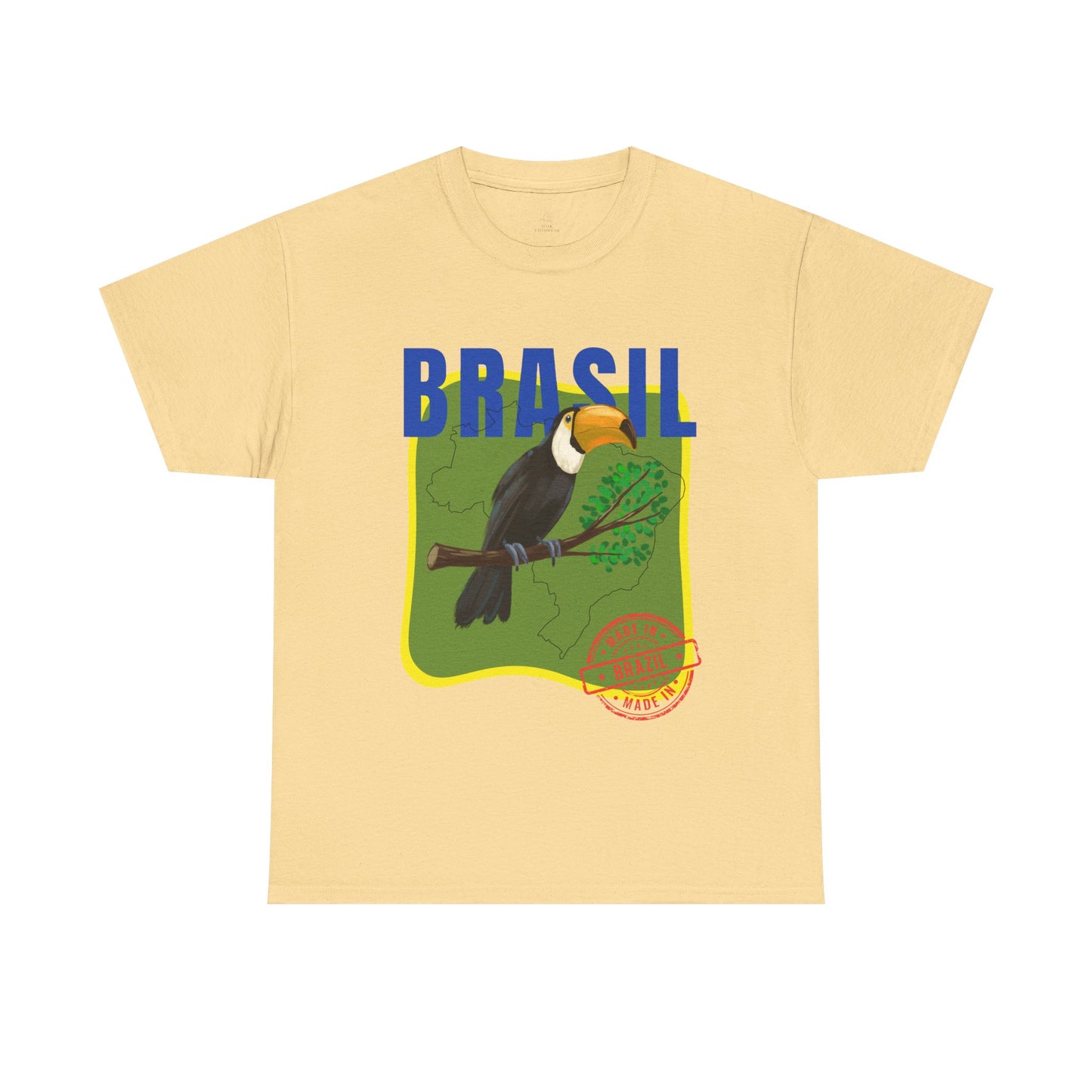 Brasil Toucan Illustration T-Shirt | Brazilian Flag Colors, Tropical Jungle Design
