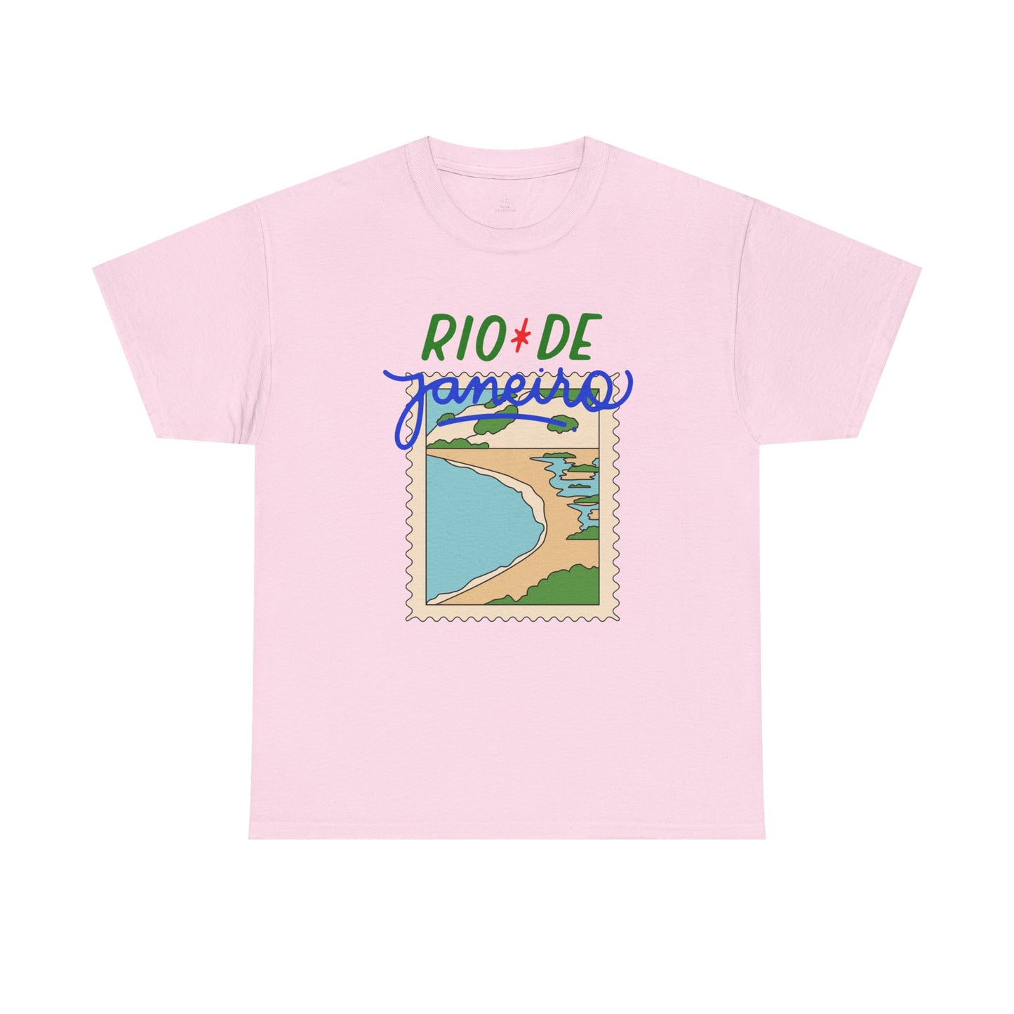 Rio de Janeiro beach stamp Tee | postcard travel souvenir, Copacabana art