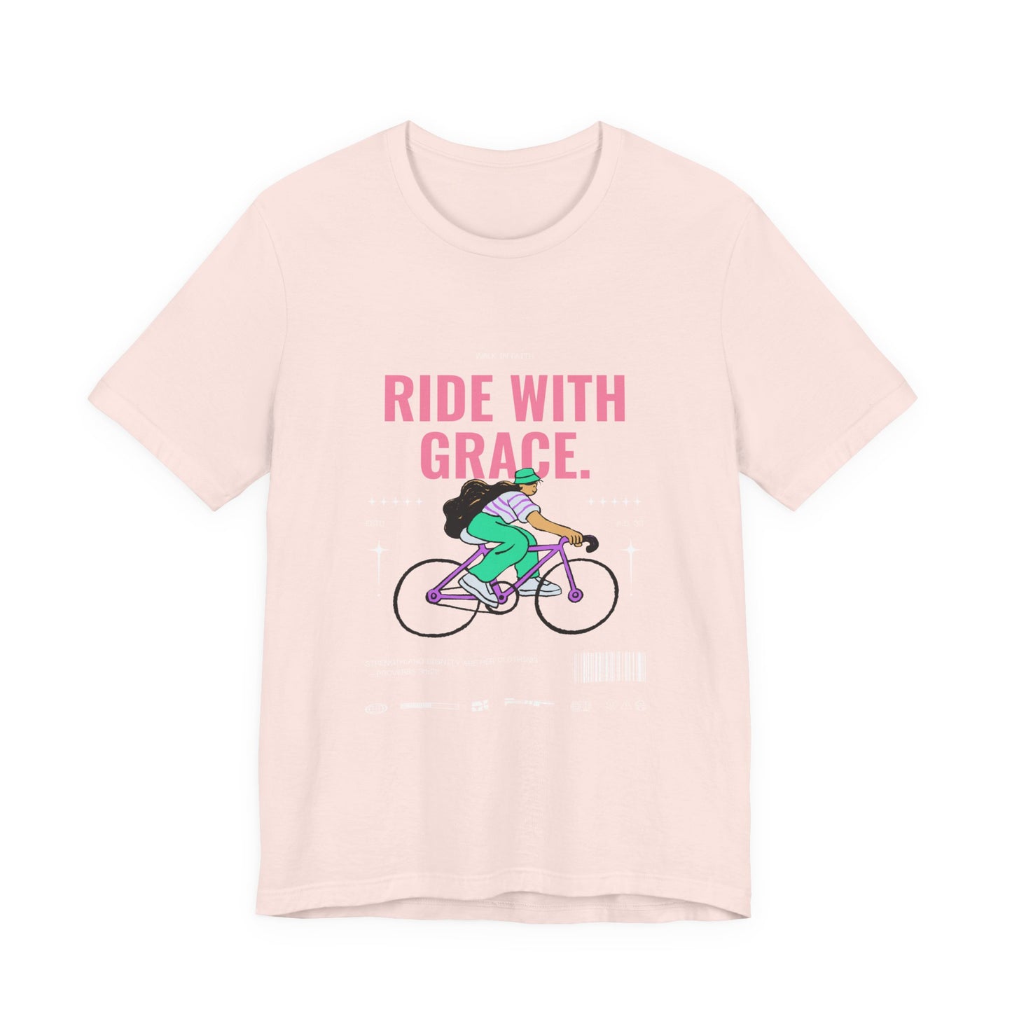 Ride With Grace bicycle illustration T-Shirt