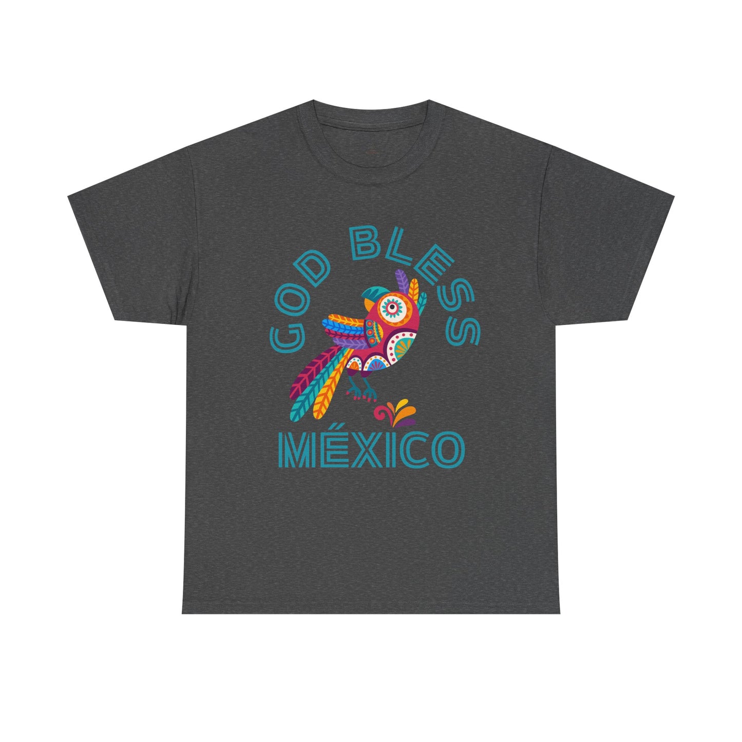 God Bless Mexico Shirt Colorful Mexican Bird Graphic Tee