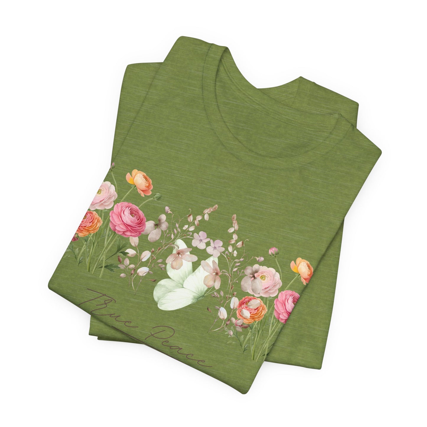 True Peace Only in Jesus Shirt, Christian Floral T Shirt for Women