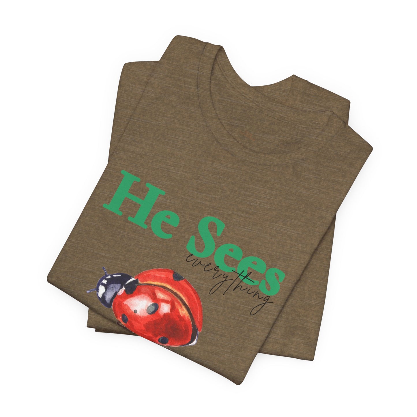 He Sees Ladybug Tee - Christian Woman