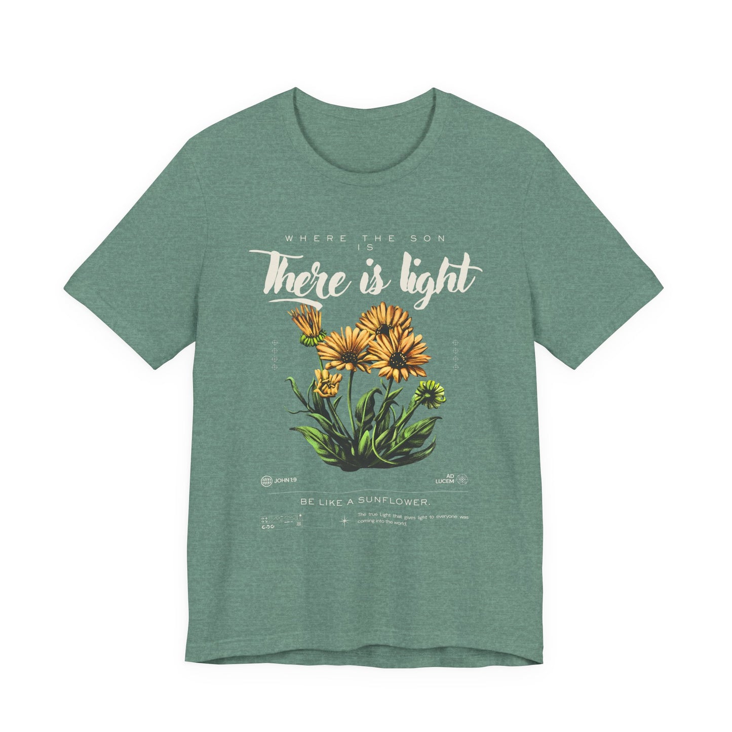 There Is Light Sunflower woman christian tee