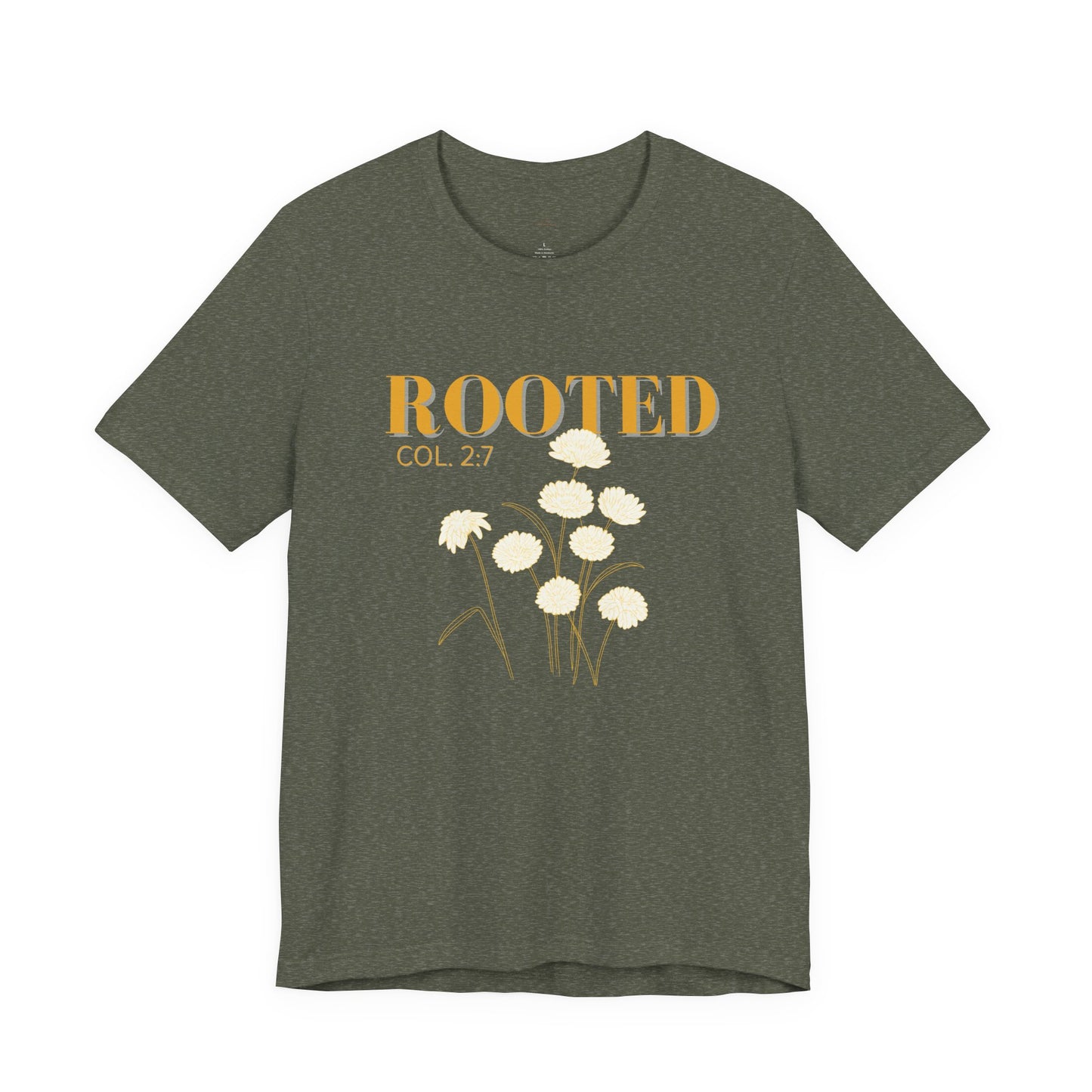 Woman Christian T-Shirt | Colossians 2:7 Scripture Tee | Minimal Faith Graphic Shirt | Botanical Christian Apparel