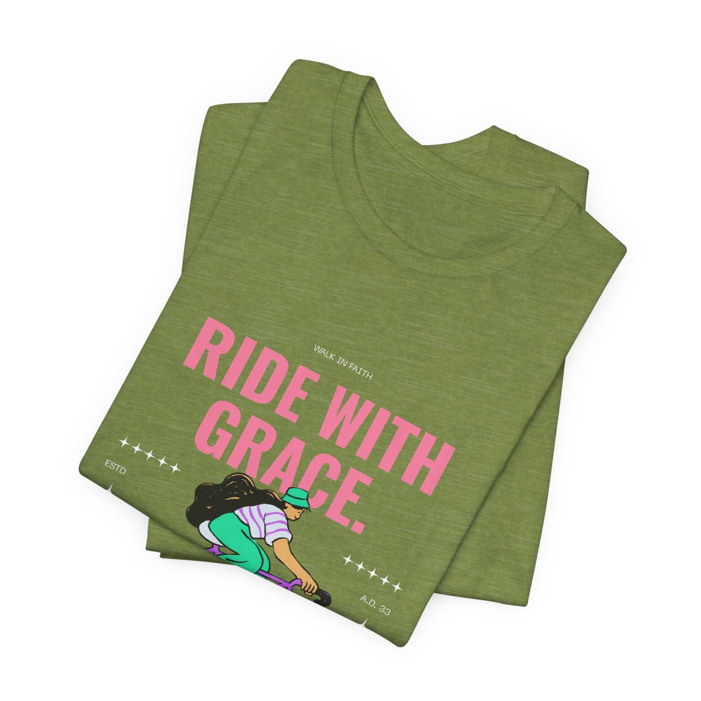 Ride With Grace bicycle illustration T-Shirt