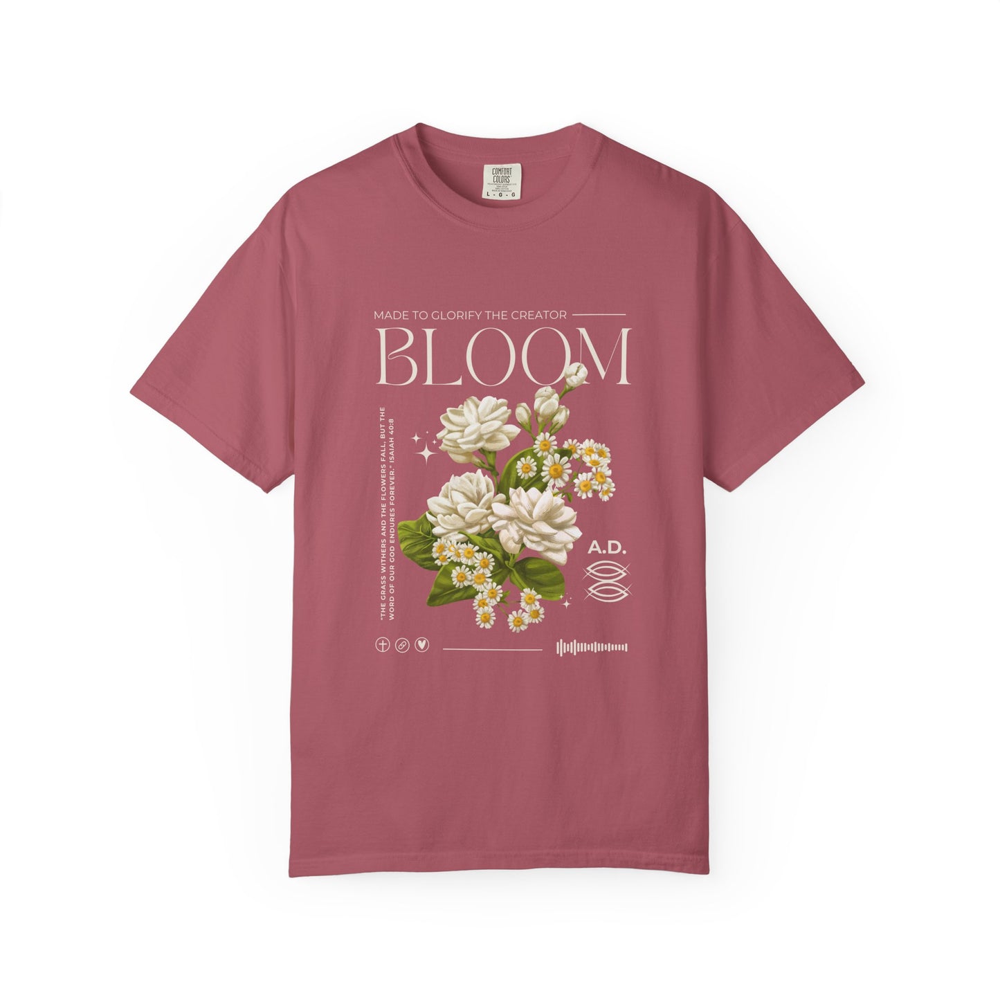 Christian Tee Bloom Floral Illustration T-shirt | Vintage  Botanical Graphic