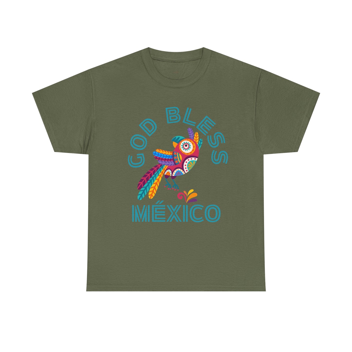 God Bless Mexico Shirt Colorful Mexican Bird Graphic Tee