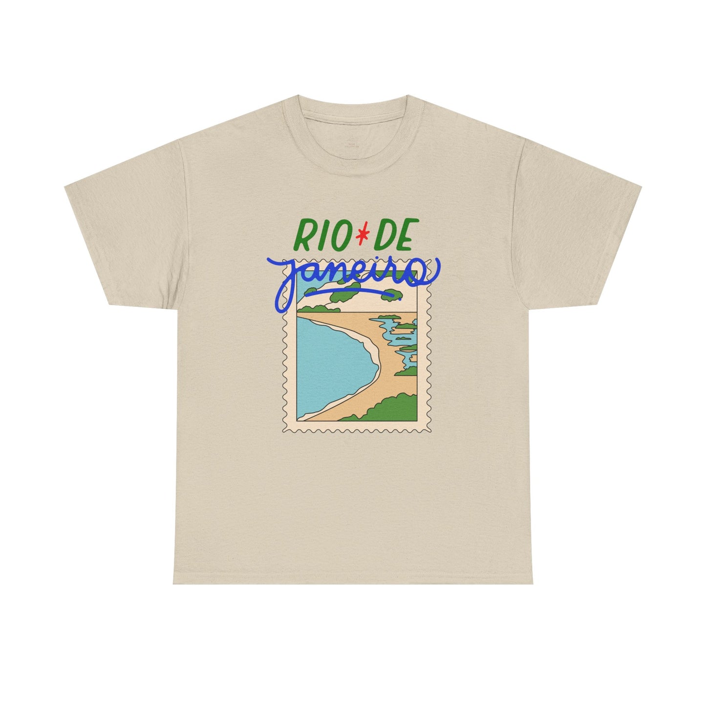 Rio de Janeiro beach stamp Tee | postcard travel souvenir, Copacabana art