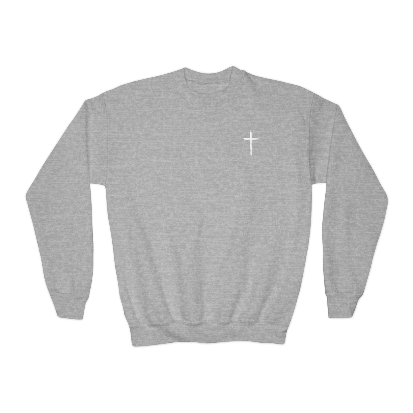 Christian MAn Sweatshirt | Small Cross Chest Graphic