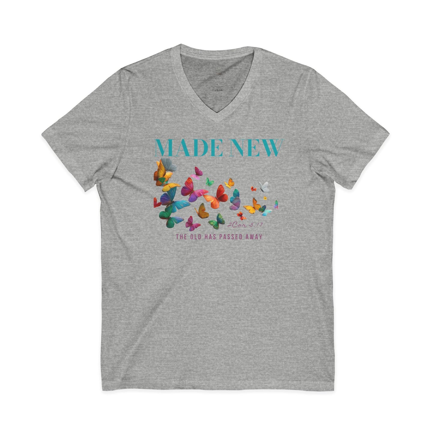Made New Butterflies V-Neck Woman Tee