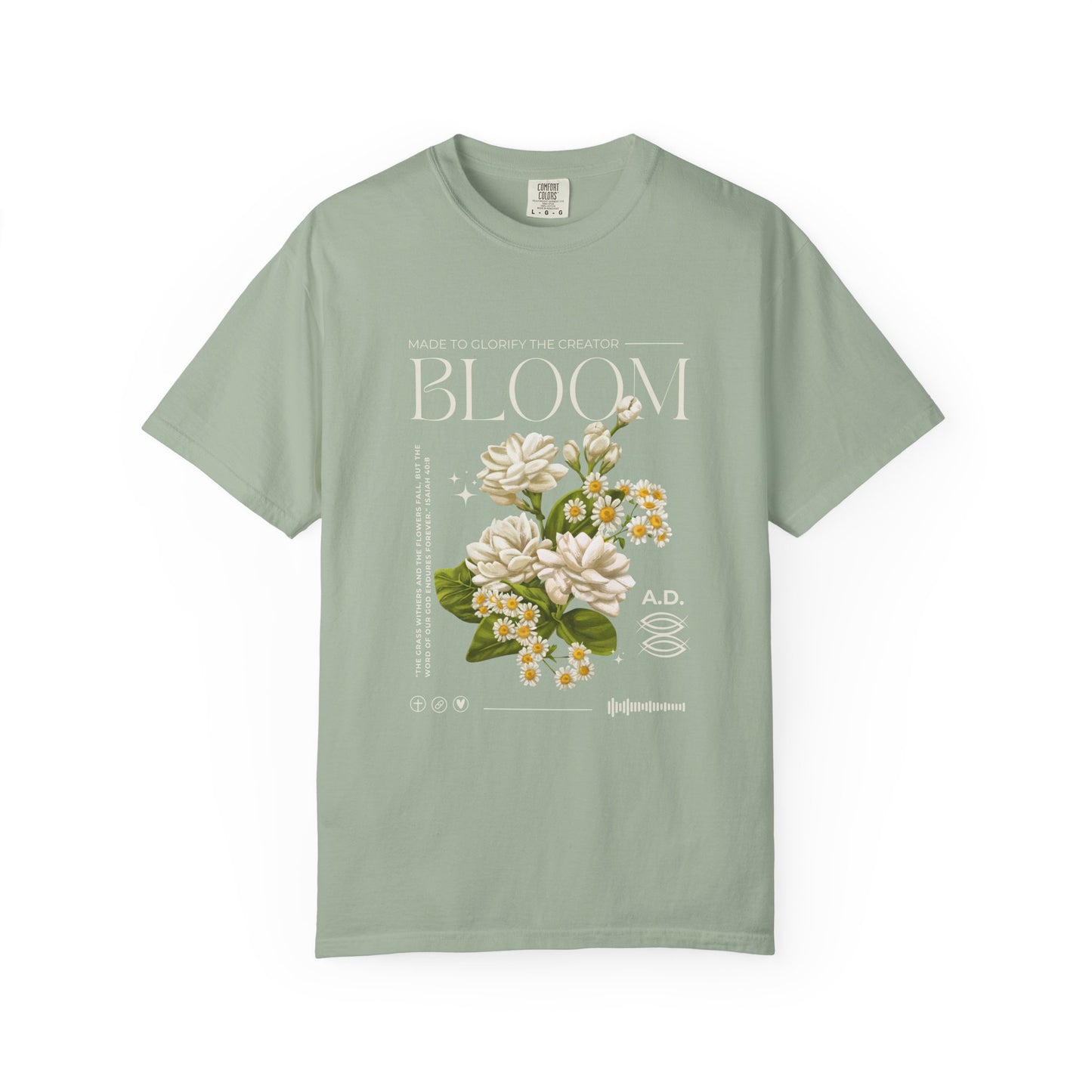 Christian Tee Bloom Floral Illustration T-shirt | Vintage  Botanical Graphic