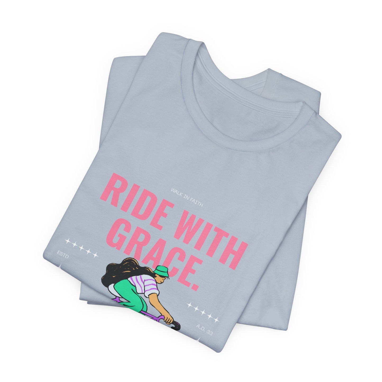 Ride With Grace bicycle illustration T-Shirt