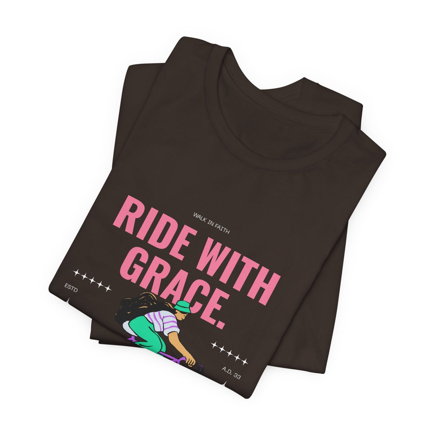 Ride With Grace bicycle illustration T-Shirt