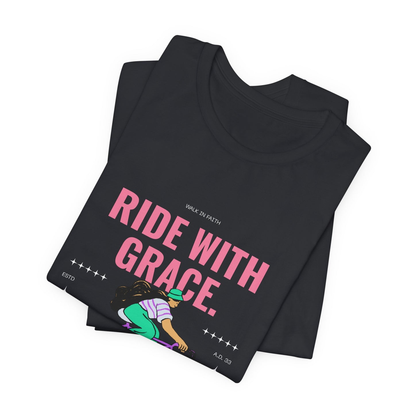 Ride With Grace bicycle illustration T-Shirt