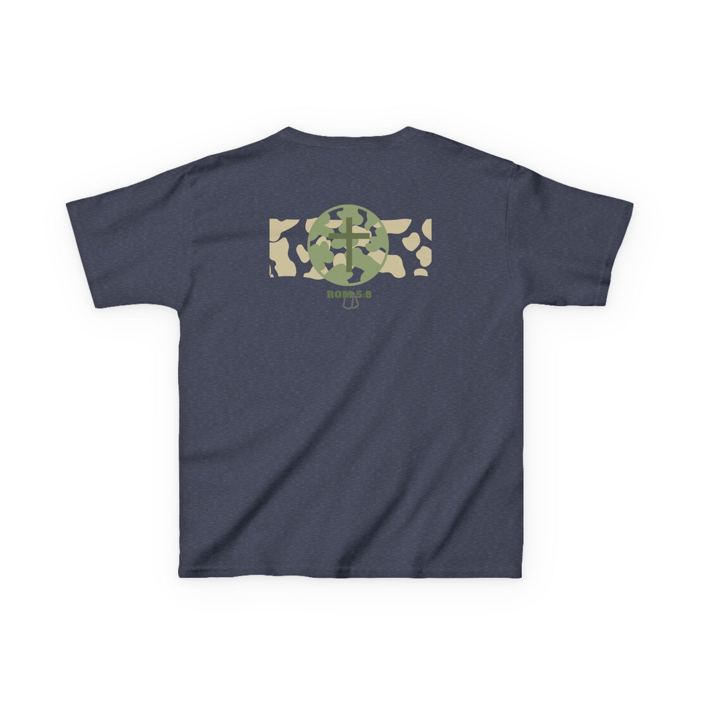 He Did It For You Cross Camo Back, Christian Scripture Romans 5:8 - 6 to 14