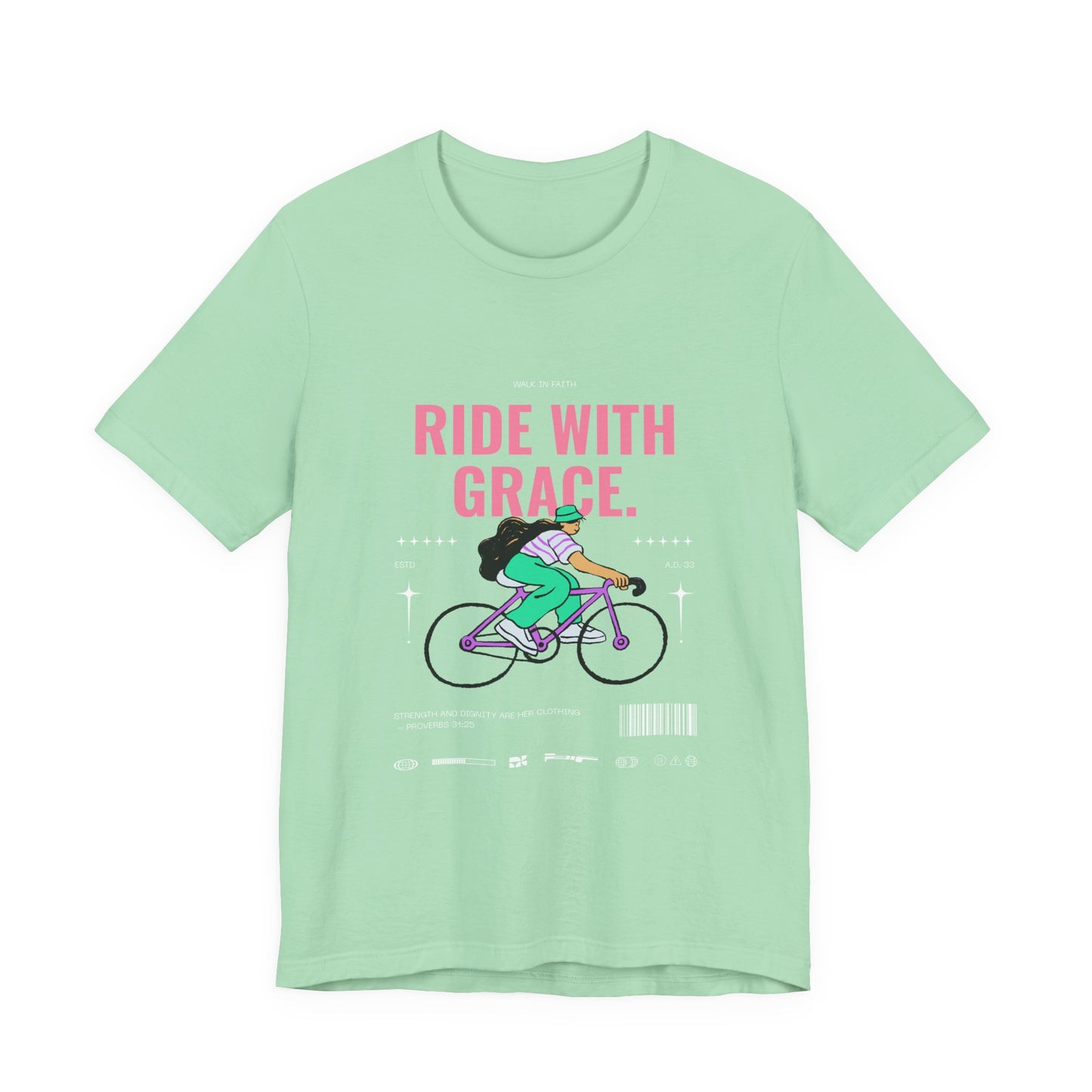 Ride With Grace bicycle illustration T-Shirt