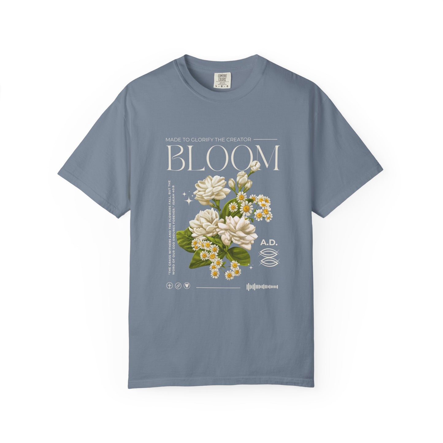 Christian Tee Bloom Floral Illustration T-shirt | Vintage  Botanical Graphic