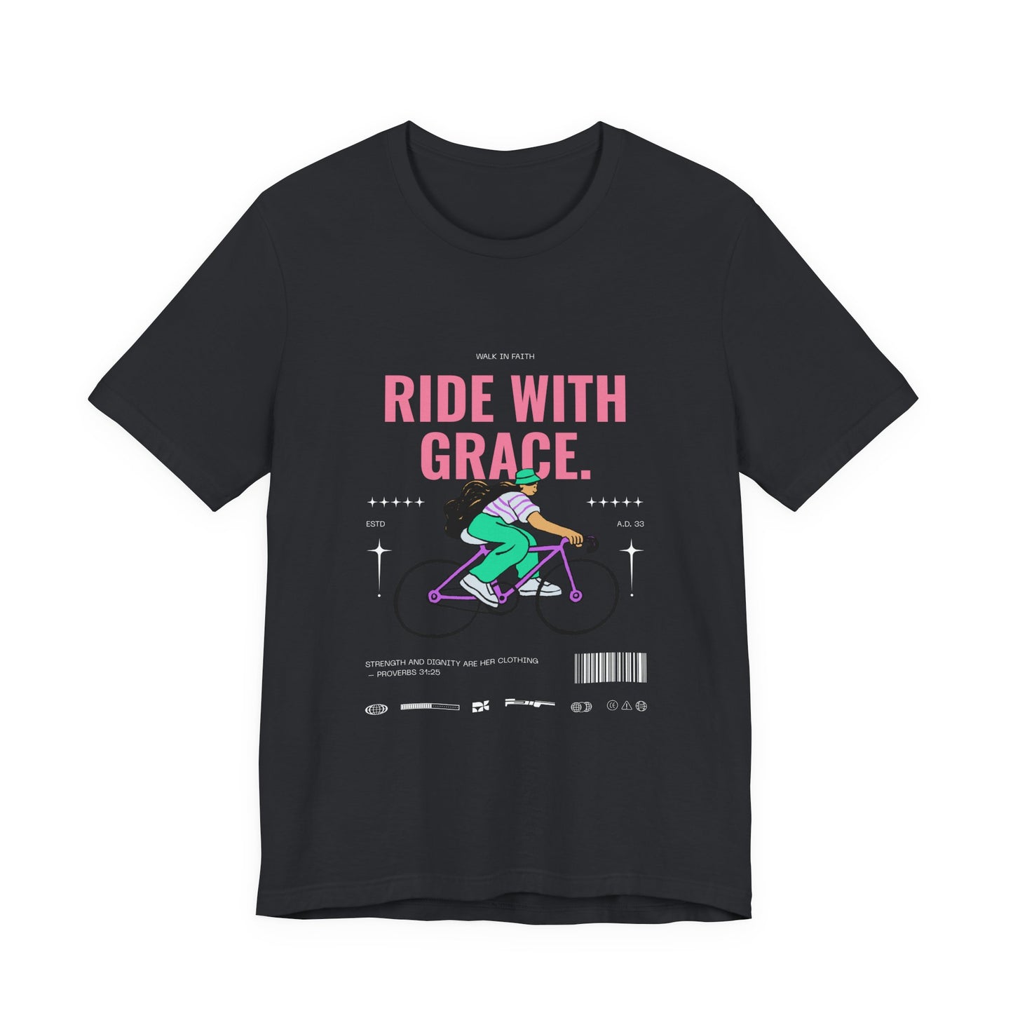 Ride With Grace bicycle illustration T-Shirt