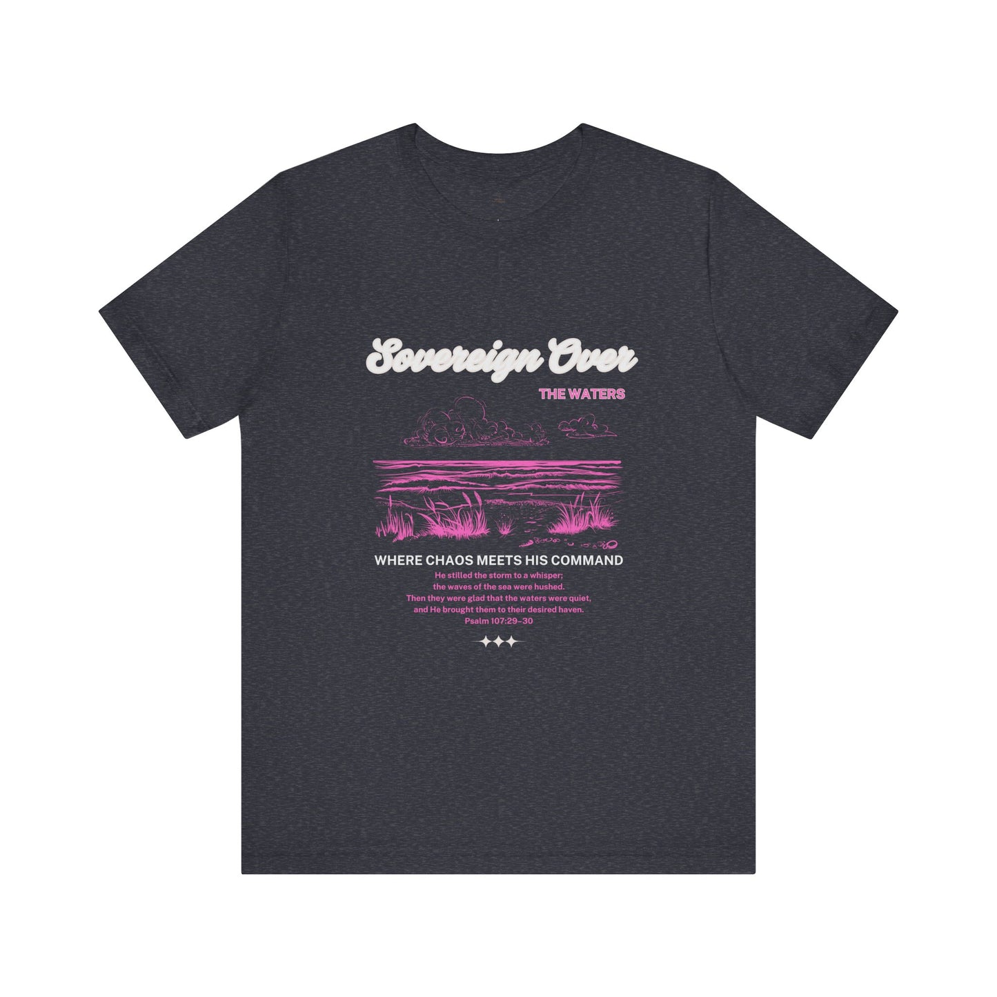 Sovereign Over The Waters Woman christian Tee | Retro Vaporwave Pink Graphic T-Shirt
