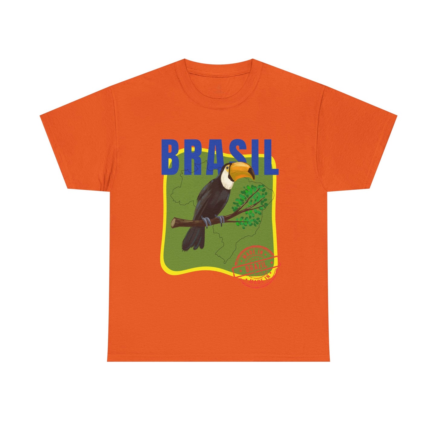 Brasil Toucan Illustration T-Shirt | Brazilian Flag Colors, Tropical Jungle Design