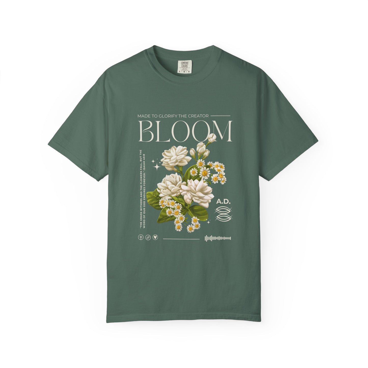 Christian Tee Bloom Floral Illustration T-shirt | Vintage  Botanical Graphic