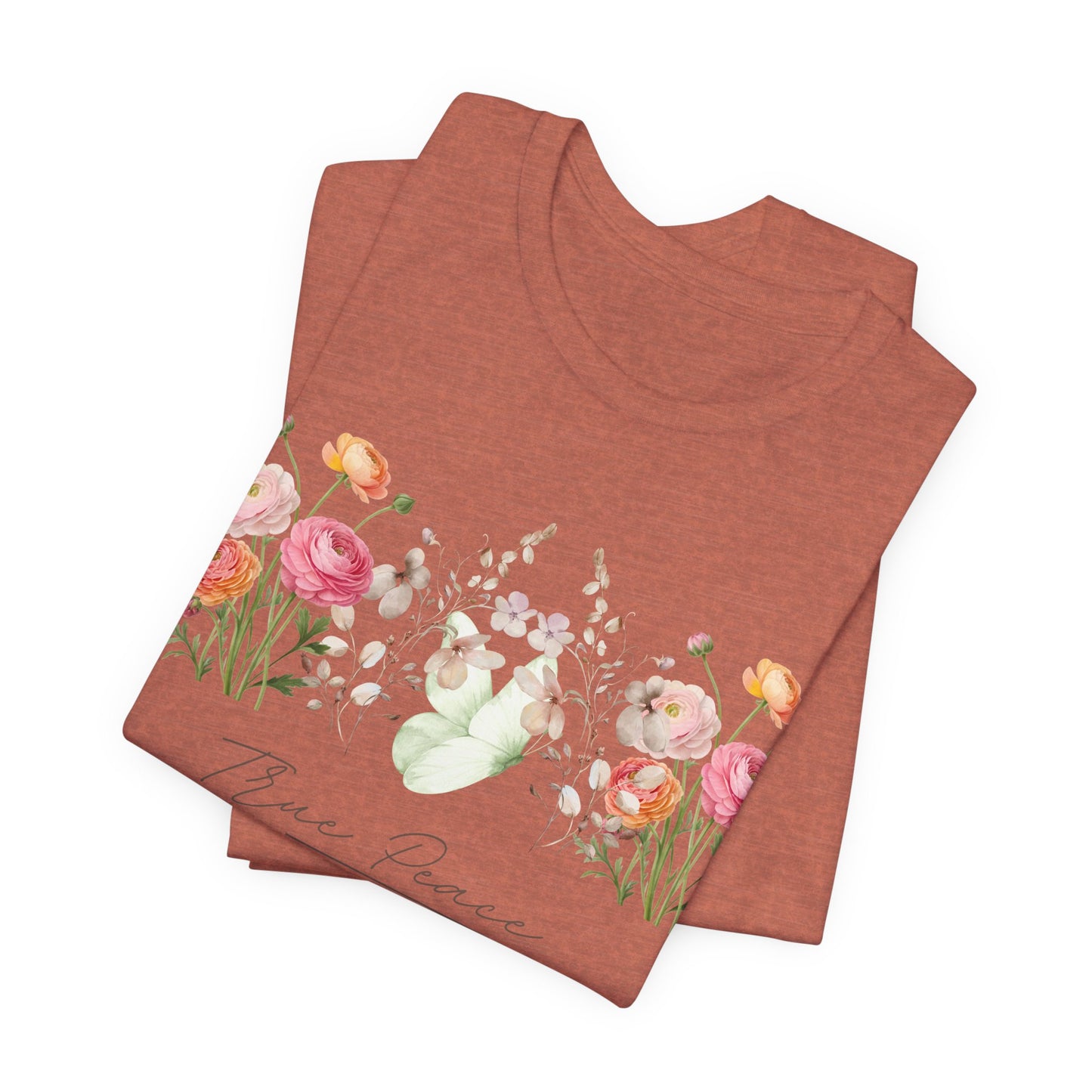 True Peace Only in Jesus Shirt, Christian Floral T Shirt for Women