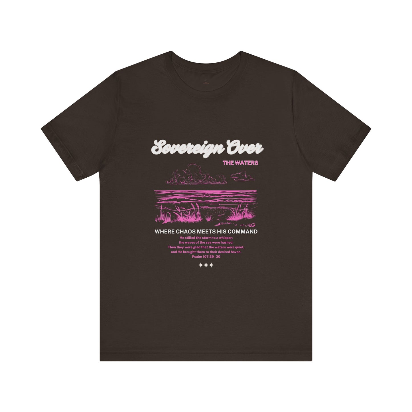 Sovereign Over The Waters Woman christian Tee | Retro Vaporwave Pink Graphic T-Shirt