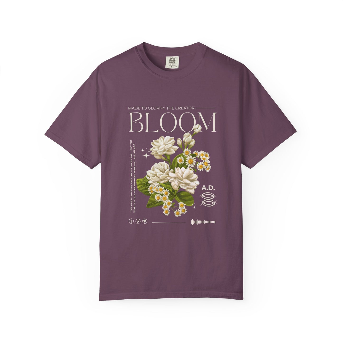 Christian Tee Bloom Floral Illustration T-shirt | Vintage  Botanical Graphic