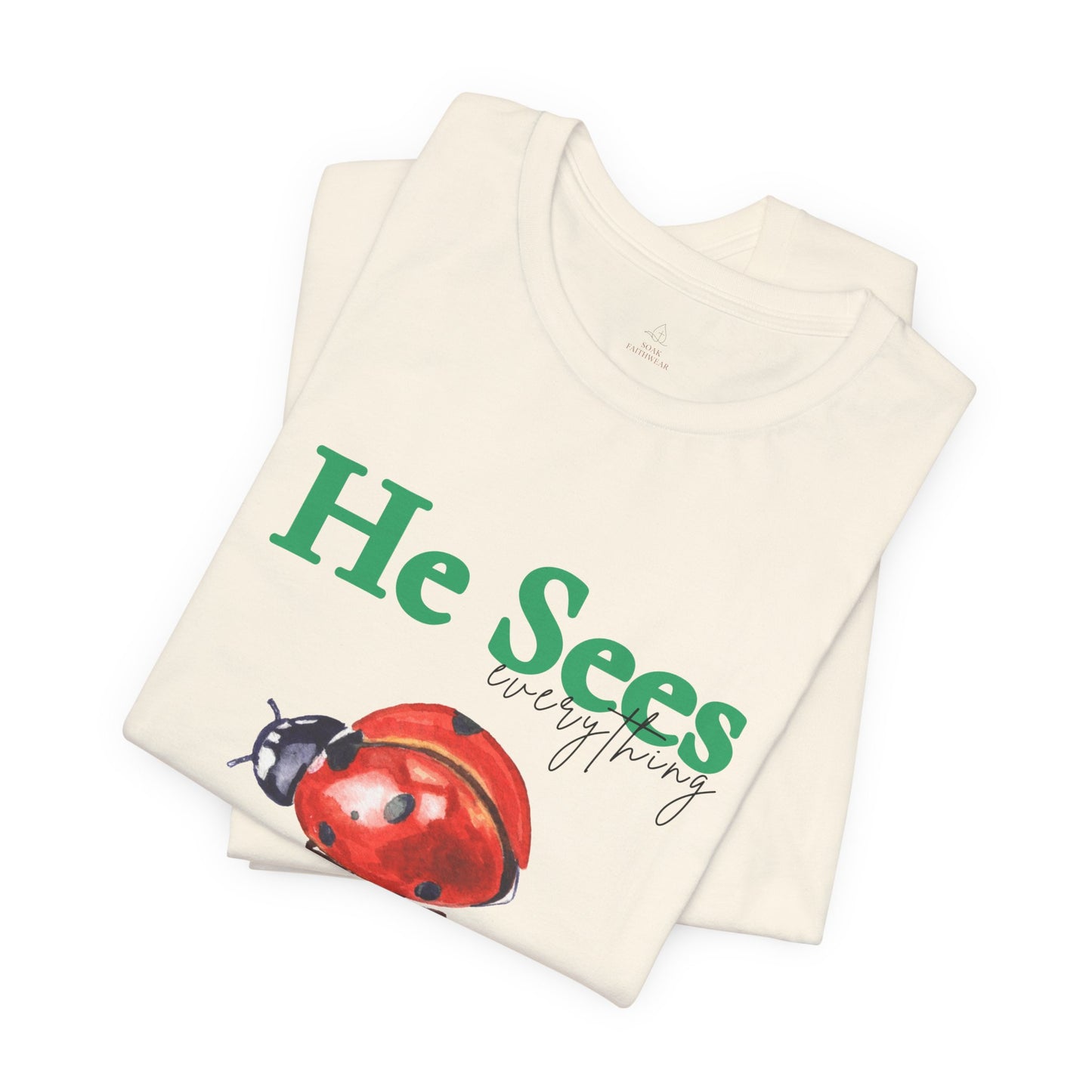 He Sees Ladybug Tee - Christian Woman
