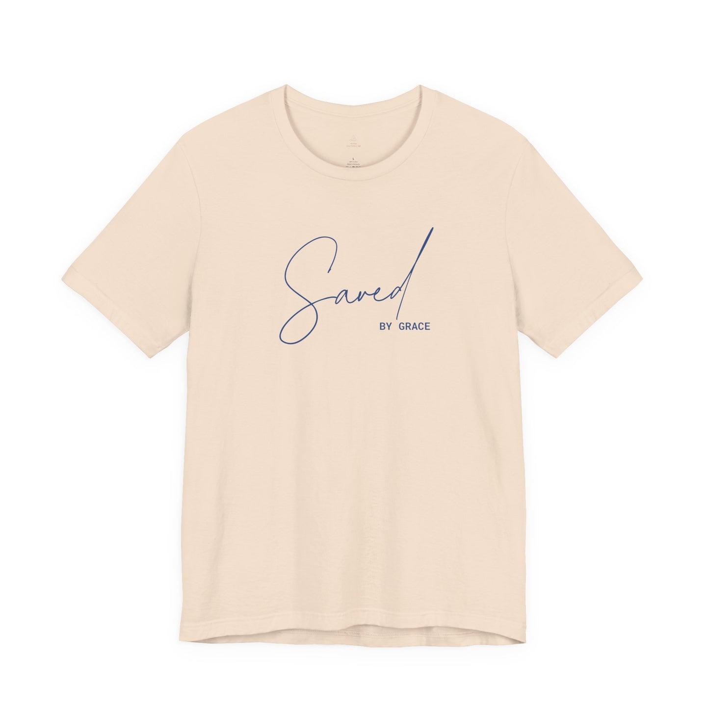Saved By Grace Script Tee – Christian Faith Woman