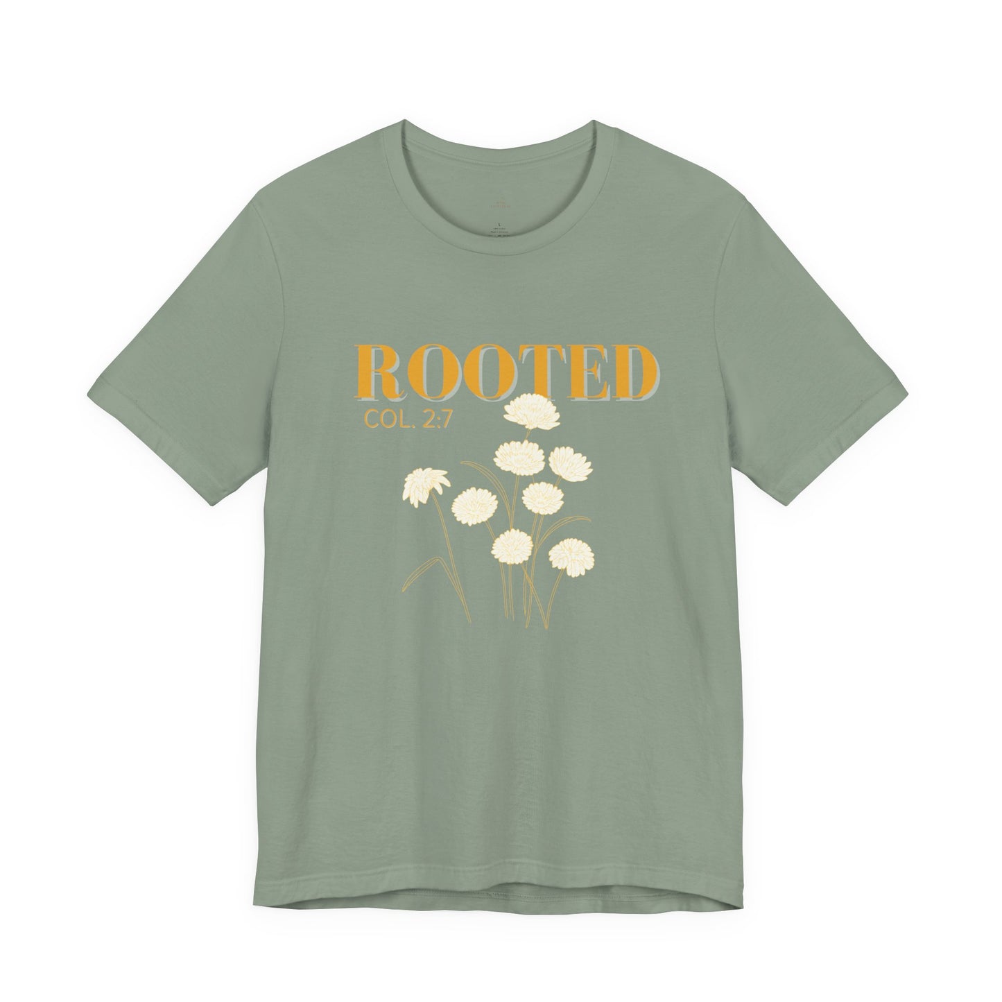 Woman Christian T-Shirt | Colossians 2:7 Scripture Tee | Minimal Faith Graphic Shirt | Botanical Christian Apparel