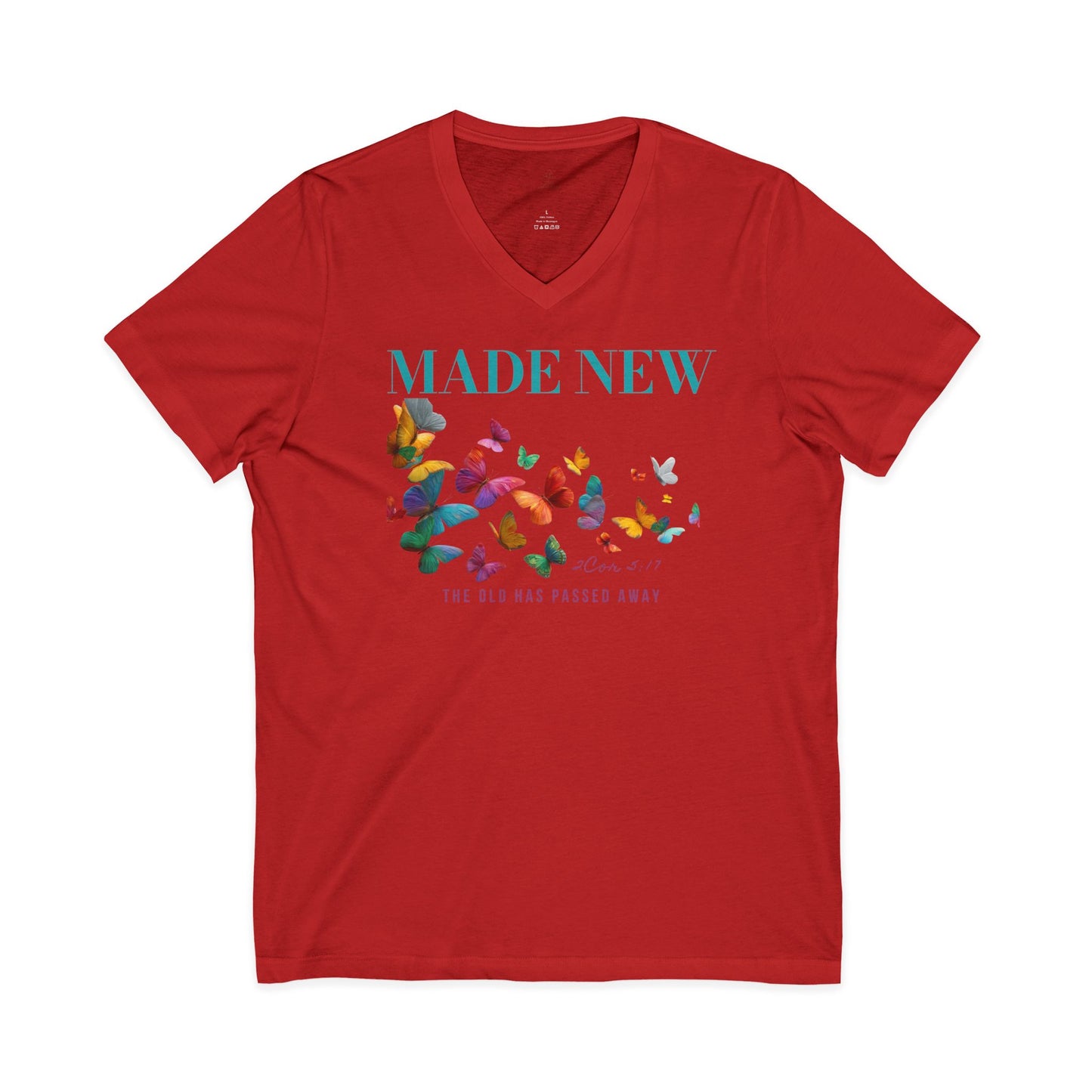 Made New Butterflies V-Neck Woman Tee