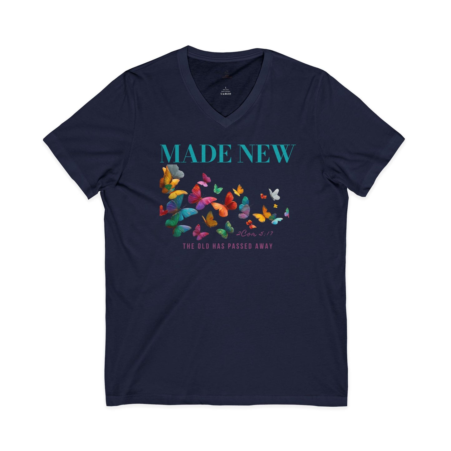 Made New Butterflies V-Neck Woman Tee