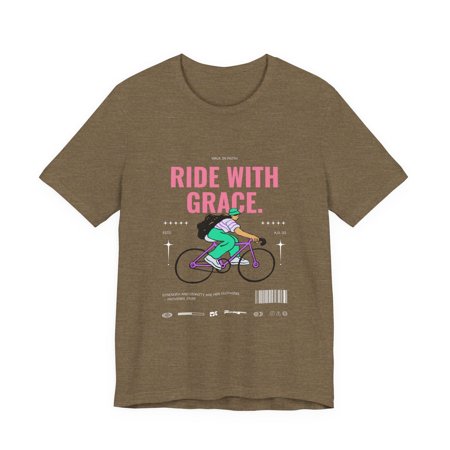 Ride With Grace bicycle illustration T-Shirt