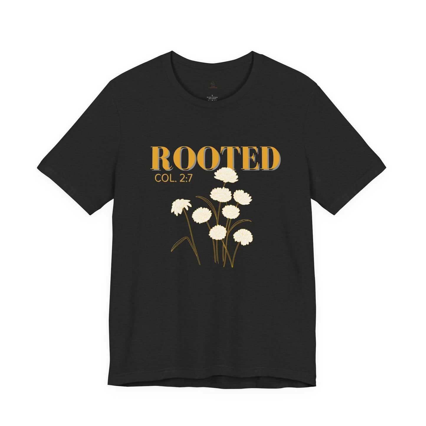 Woman Christian T-Shirt | Colossians 2:7 Scripture Tee | Minimal Faith Graphic Shirt | Botanical Christian Apparel