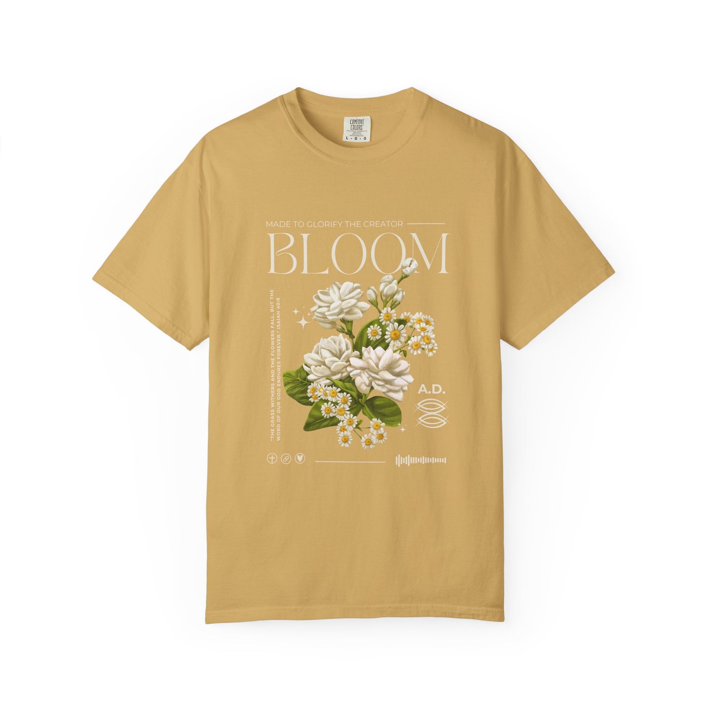 Christian Tee Bloom Floral Illustration T-shirt | Vintage  Botanical Graphic