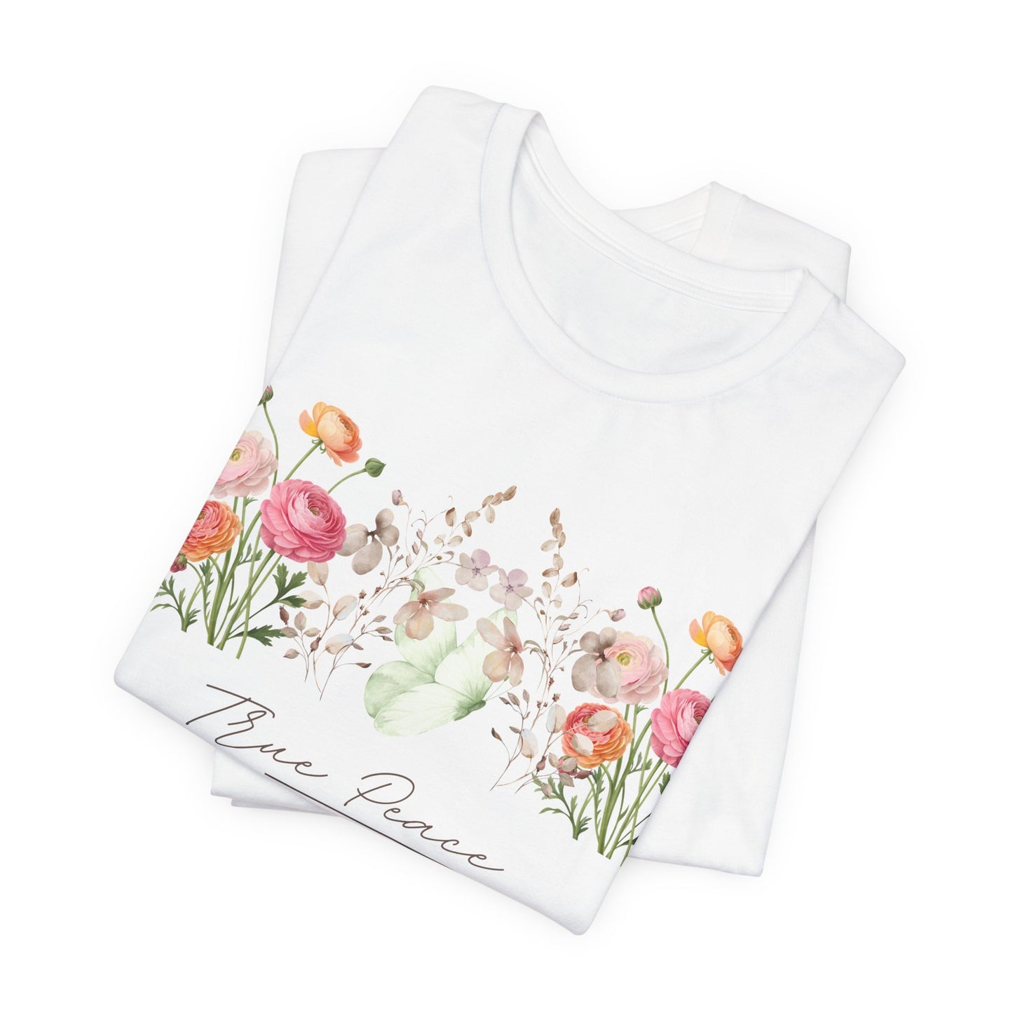 True Peace Only in Jesus Shirt, Christian Floral T Shirt for Women