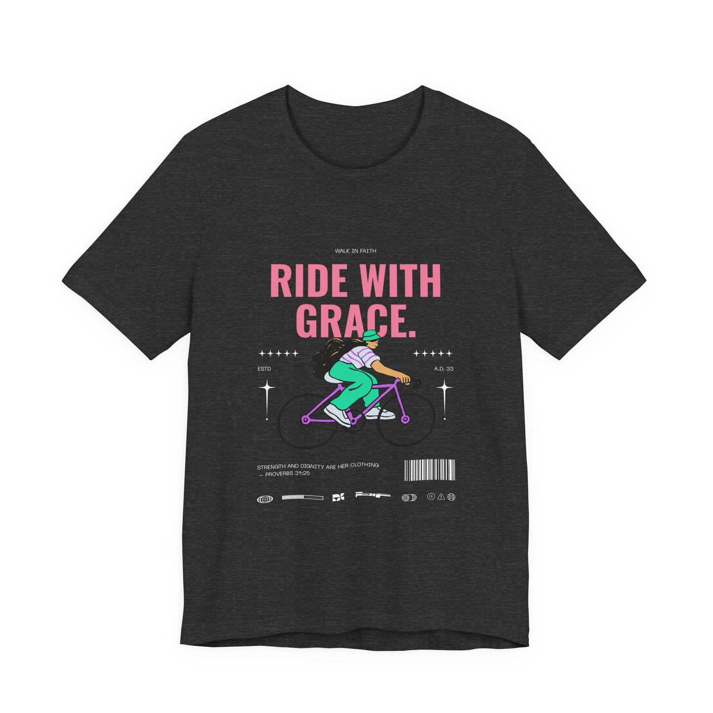 Ride With Grace bicycle illustration T-Shirt