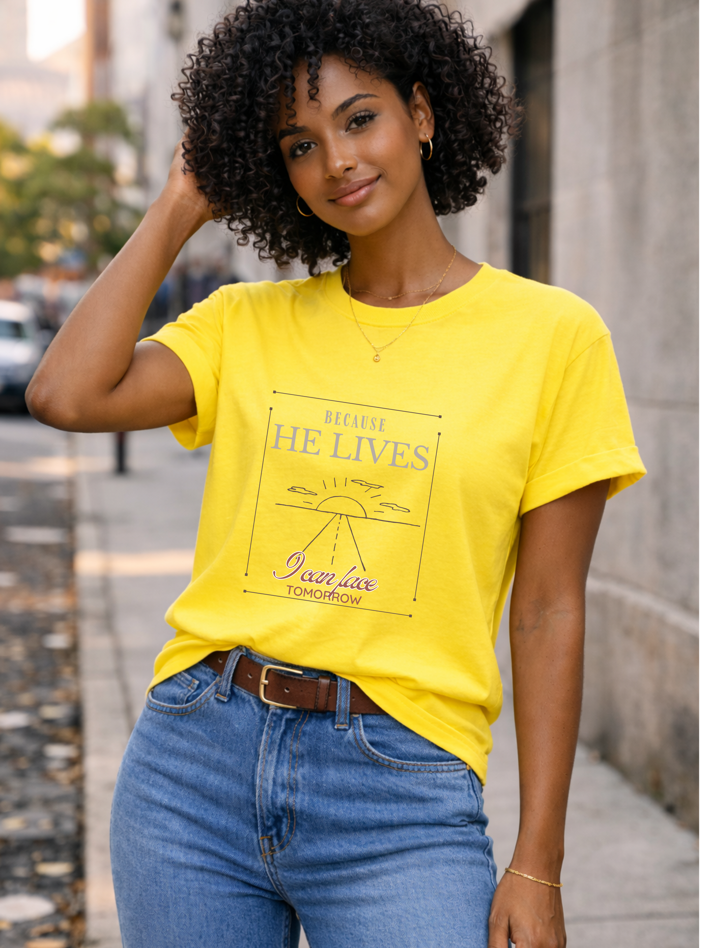 Chirstian Tee - Female adult - Because He lives.