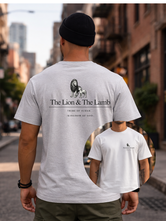 Lion and Lamb graphic man tee