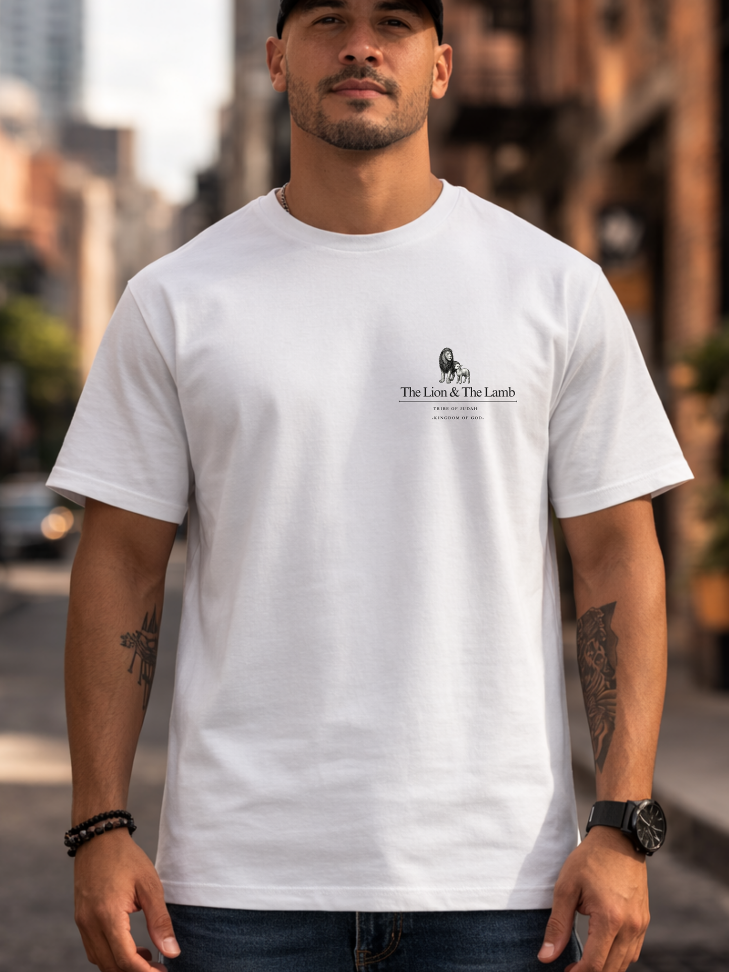Lion and Lamb graphic man tee