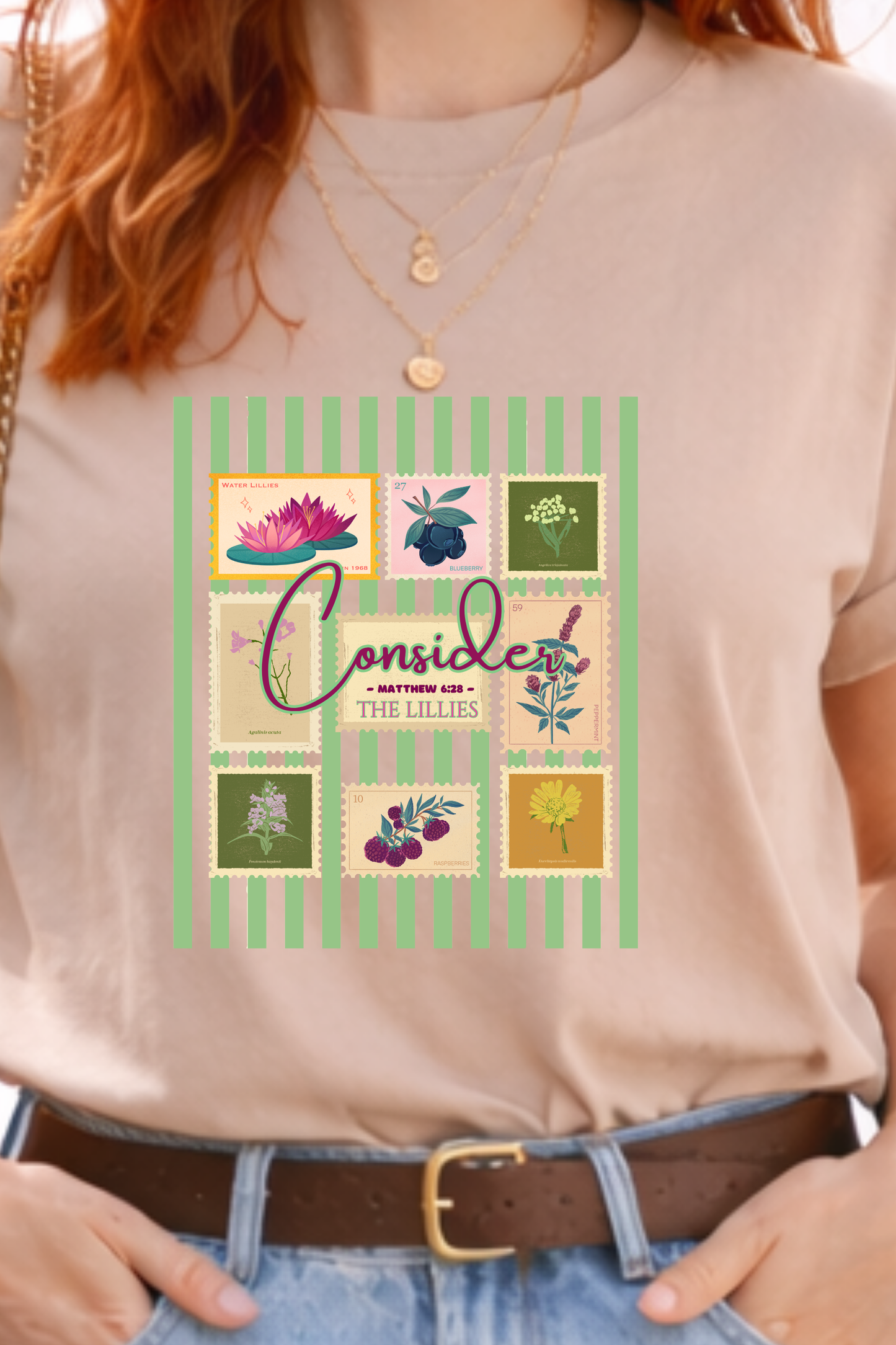 Consider the Lilies Woman Tee Floral Patchwork Graphic Shirt