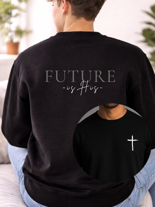 Christian MAn Sweatshirt | Small Cross Chest Graphic