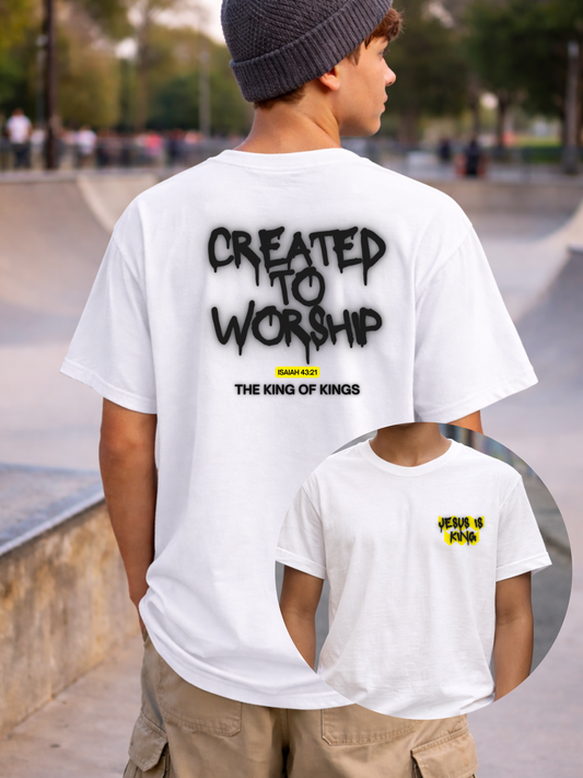 Created to Worship Man Tee faith