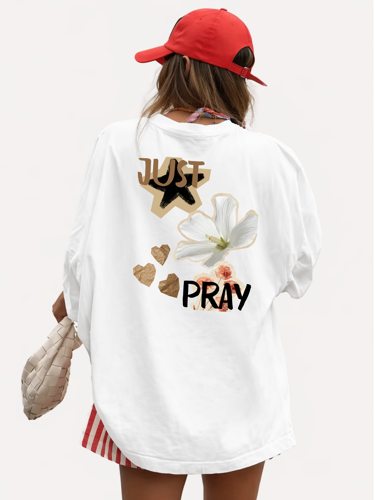 Just Pray floral back T-Shirt | faith graphic tee